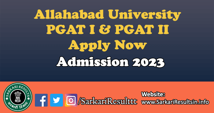 Allahabad University PGAT Admissions 2023
