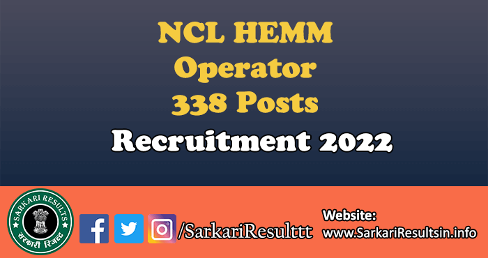 NCL HEMM Operator Recruitment 2023