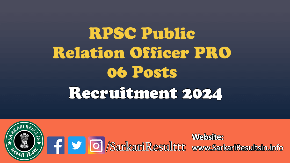 RPSC PRO Recruitment 2024