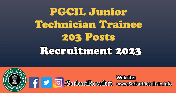 PGCIL Junior Technician Trainee Recruitment 2023