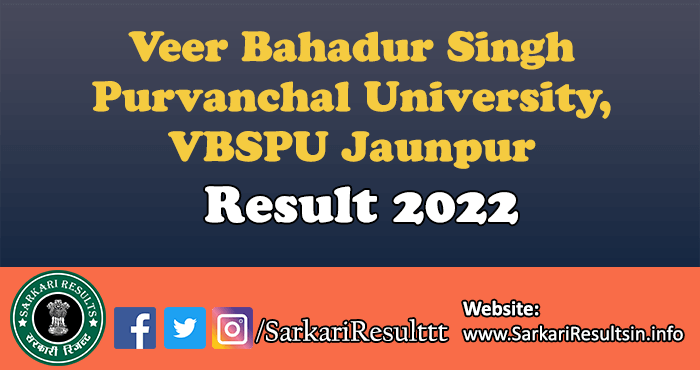 VBSPU Jaunpur PG, UG Result 2022