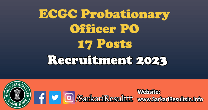 ECGC Probationary Officer PO Admit Card 2023