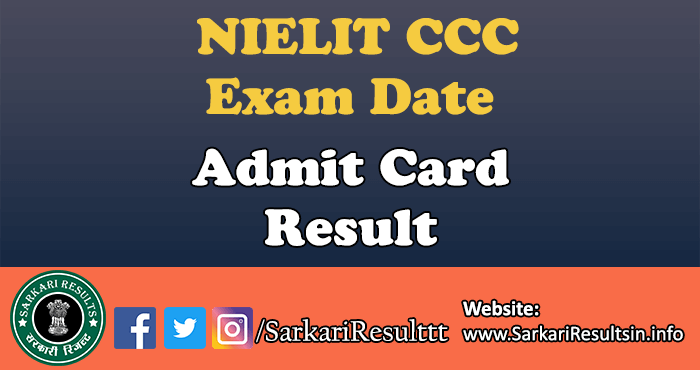 NIELIT CCC Exam Admit Card Result 2022