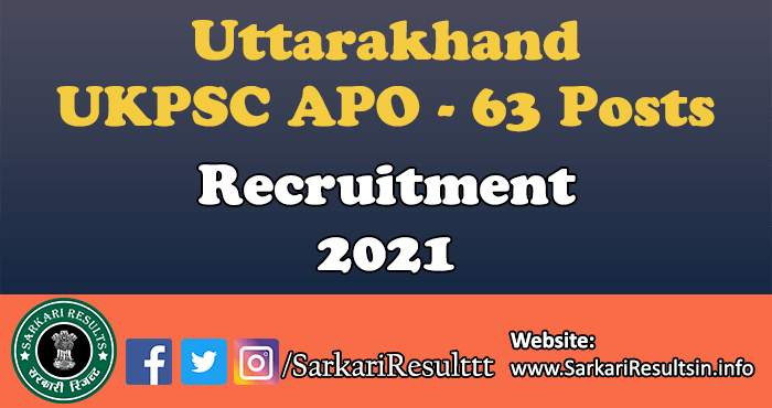 UKPSC APO Admit Card 2021