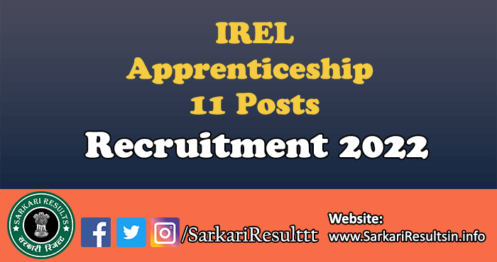 IREL Apprenticeship Recruitment 2022