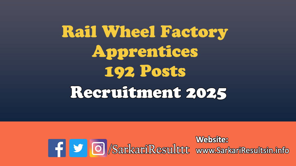 RWF Apprentices Recruitment 2025
