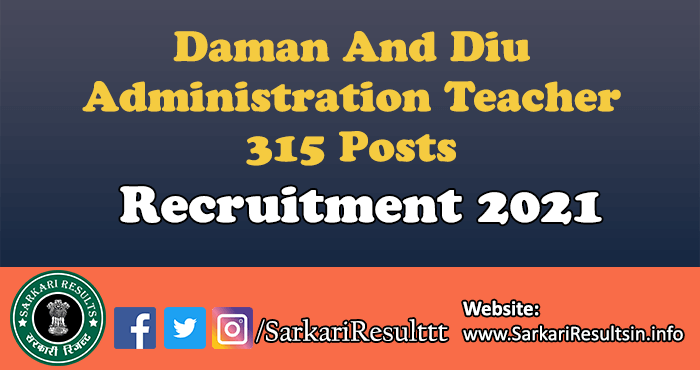 Daman And Diu Administration Teacher Recruitment 2021
