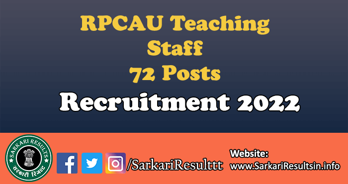 RPCAU Teaching Staff Recruitment 2022