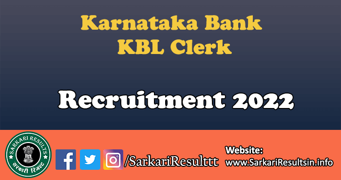 Karnataka Bank KBL Clerk Result 2022