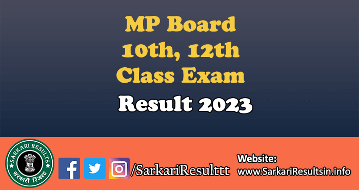 MP Board 10th 12th Class Result 2023