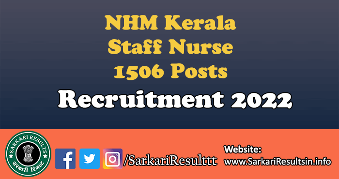 NHM Kerala Staff Nurse Recruitment 2022
