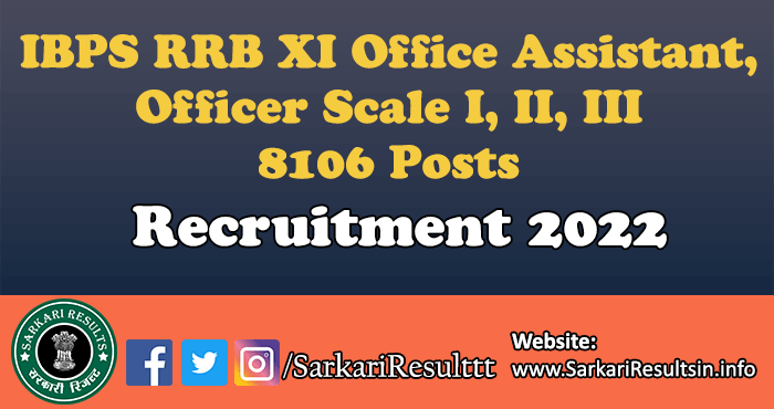 IBPS RRB XI Office Assistant Pre Exam Result 2022