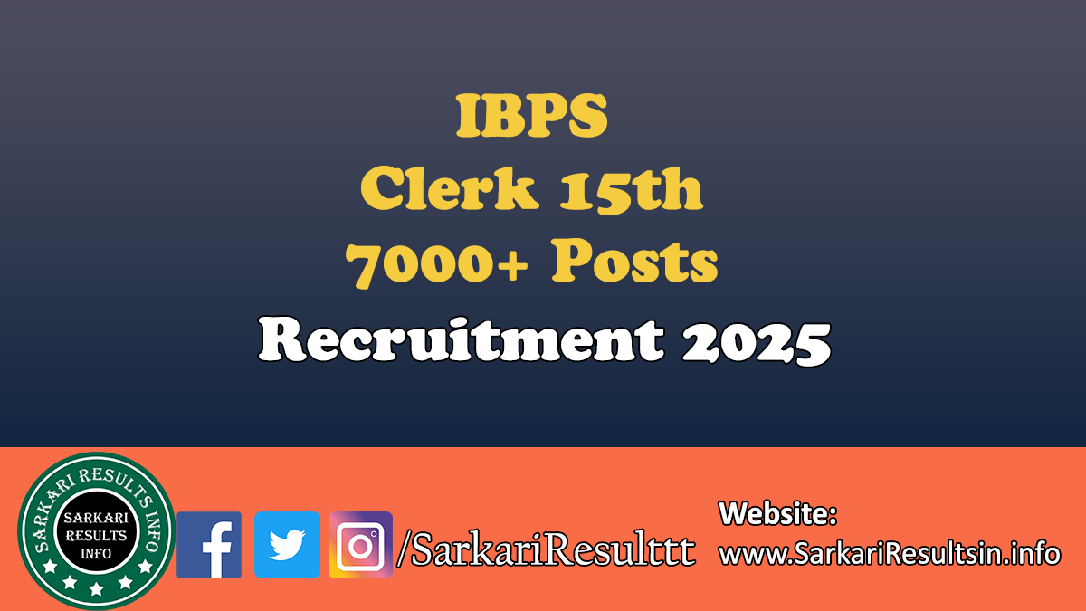 IBPS Clerk 15th Recruitment 2025