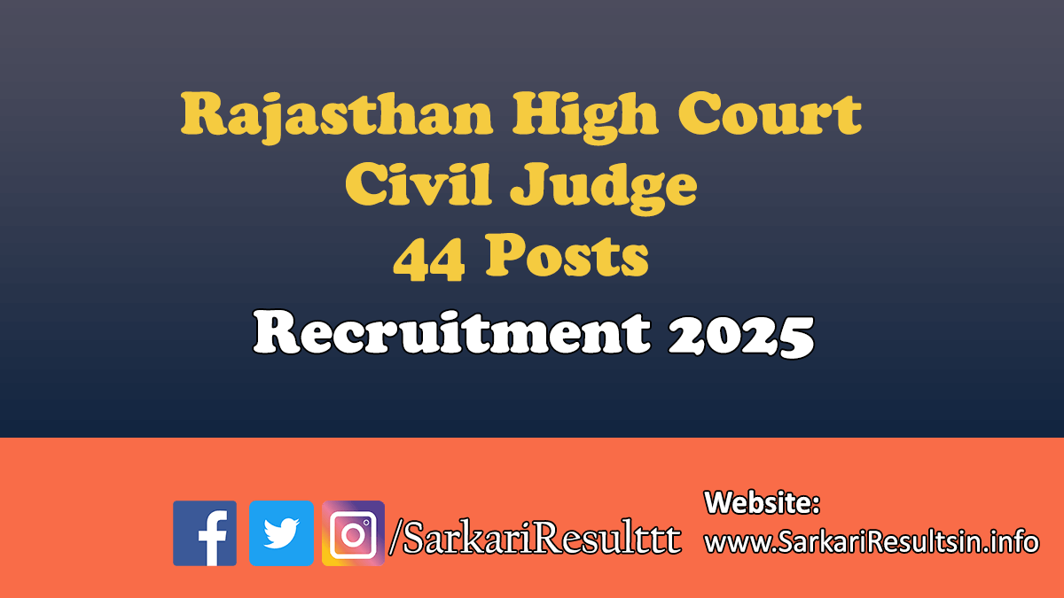 Rajasthan High Court Civil Judge Recruitment 2025
