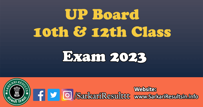 UP Board 10th Class 12th Class Time Table 2023