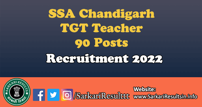 SSA Chandigarh TGT Teacher Recruitment 2022