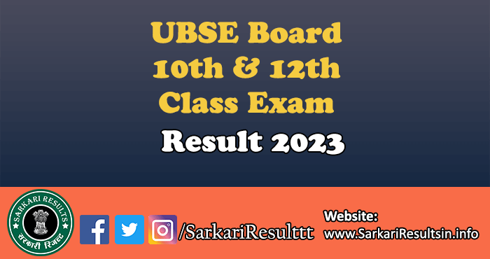 UBSE Board 10th & 12th Class Result 2023