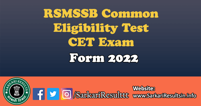 RSMSSB CET Result 2023