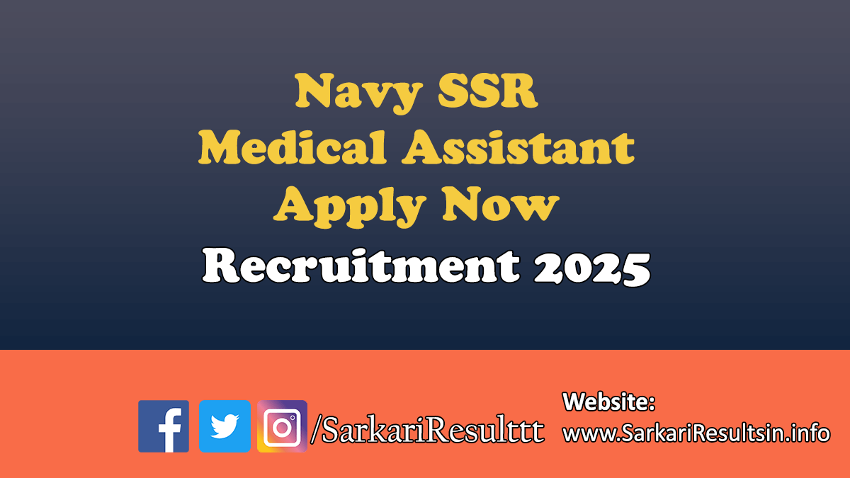 Navy SSR Medical Assistant Recruitment 2025