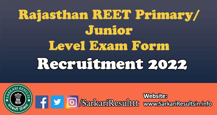 REET Primary/ Junior Level Result 2022
