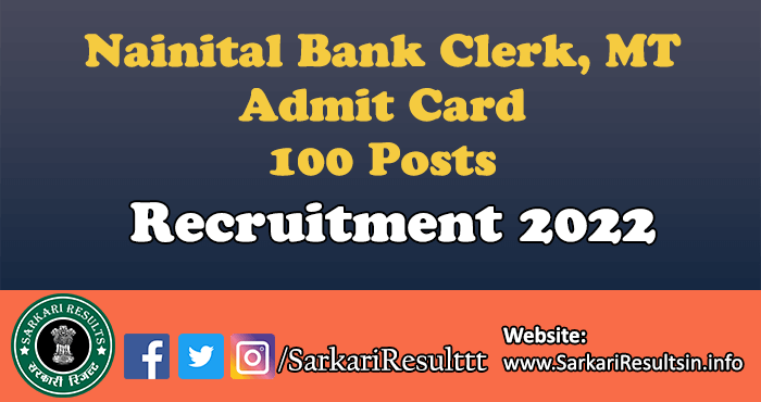 Nainital Bank Clerk, MT Management Trainee Result 2022