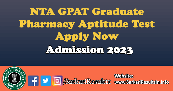 NTA GPAT Admission Test 2023