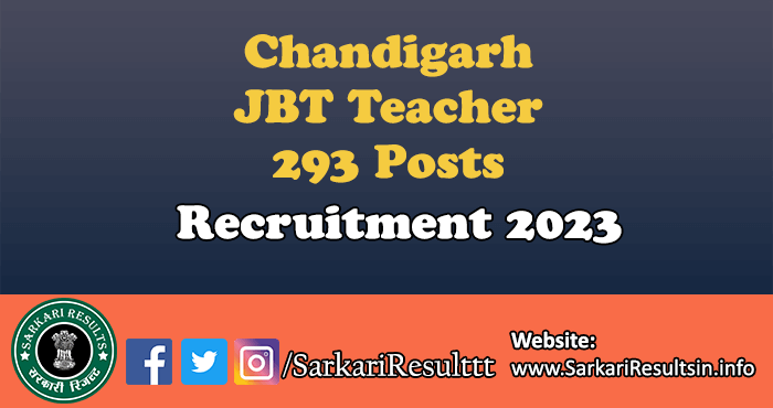Chandigarh JBT Teacher Recruitment 2023