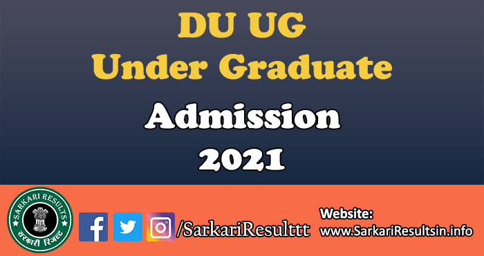 DU UG Under Graduate 3rd Merit List 2021