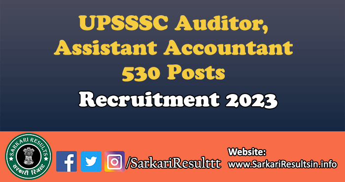 UPSSSC Auditor Recruitment 2023