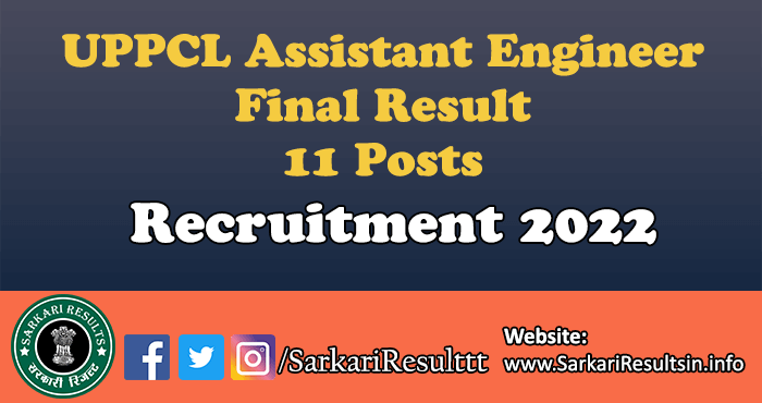 UPPCL Assistant Engineer Final Result 2022