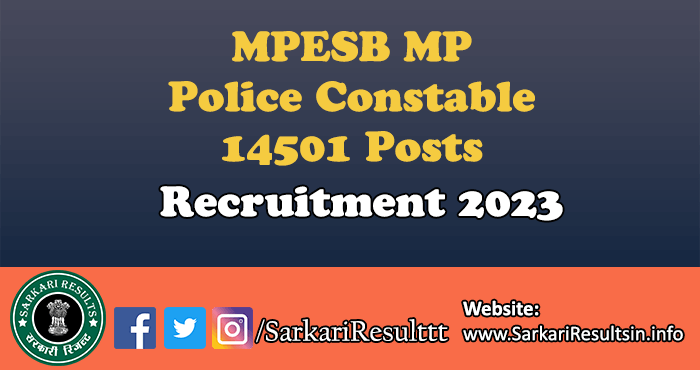 MPESB MP Police Constable Recruitment 2023