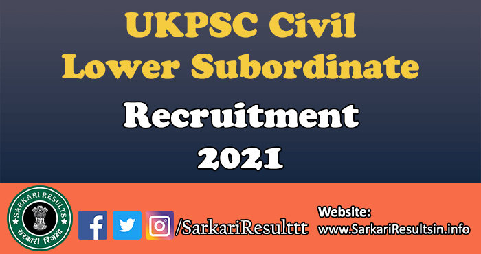 UKPSC Civil Lower Subordinate Admit Card 2021