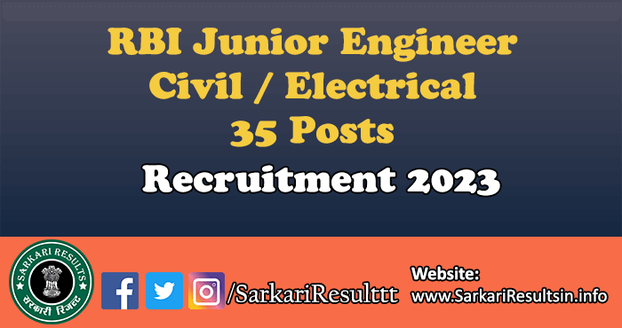 RBI Junior Engineer Recruitment 2023