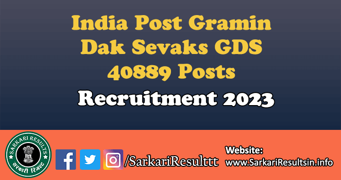 India Post Gramin Dak Sevaks GDS Recruitment 2023