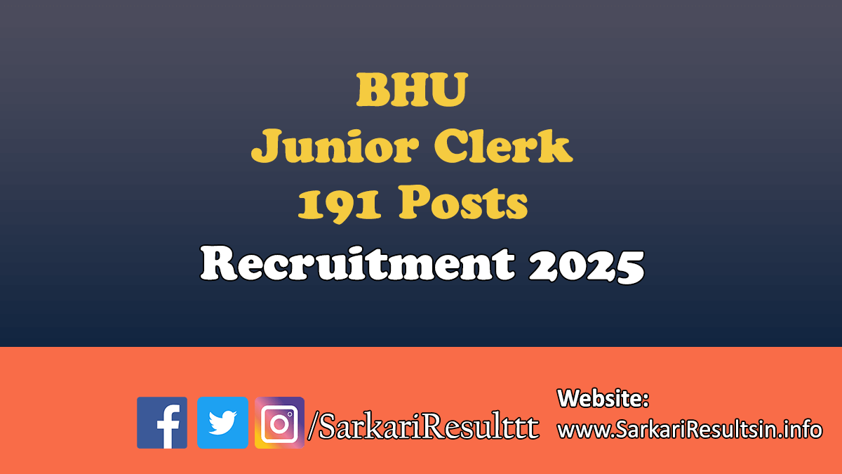 BHU Junior Clerk Recruitment 2025