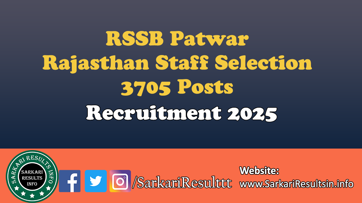 RSSB Patwar Recruitment 2025