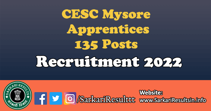 CESC Mysore Apprentices Recruitment 2022