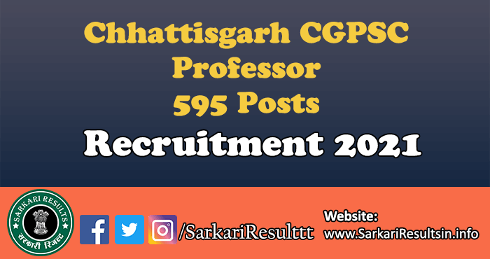 CGPSC Professor Recruitment 2021