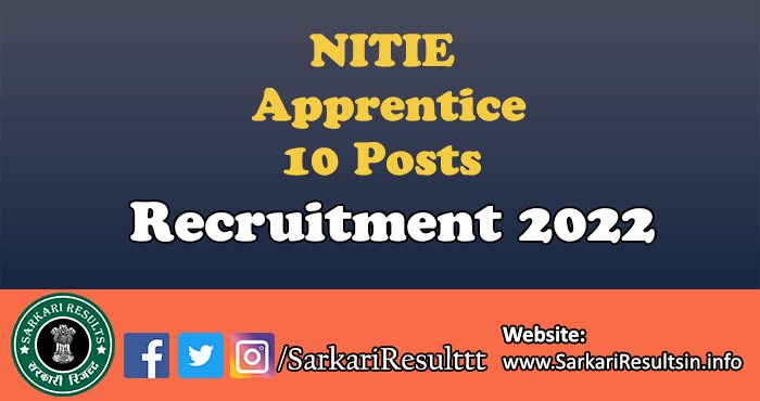 NITIE Apprentice Recruitment 2022