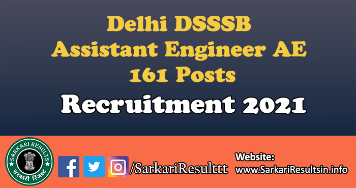 Delhi DSSSB Assistant Engineer AE Recruitment 2022