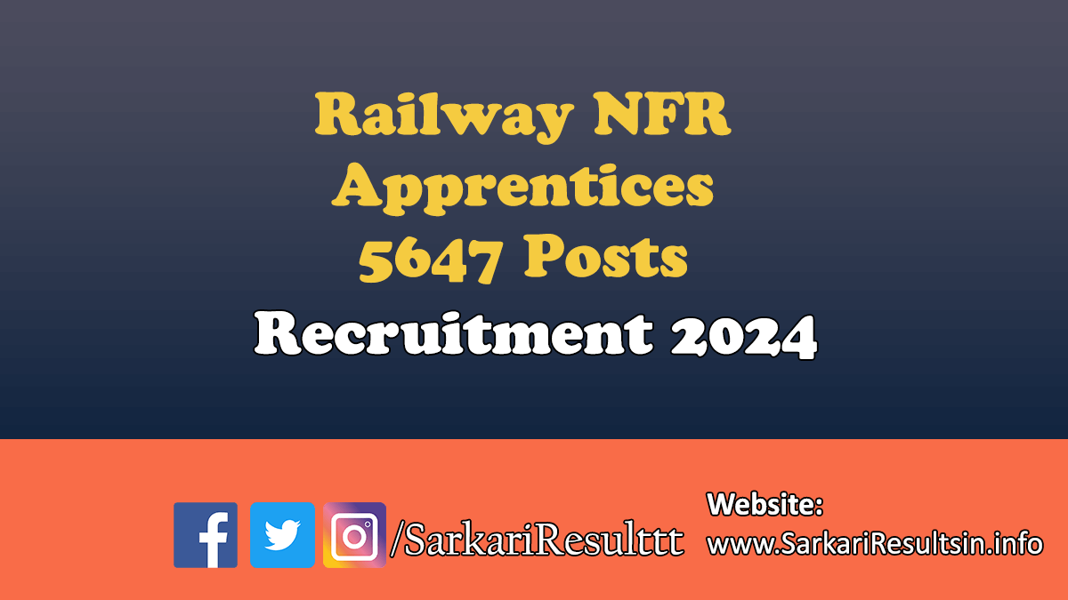 Railway NFR Apprentices Recruitment 2024