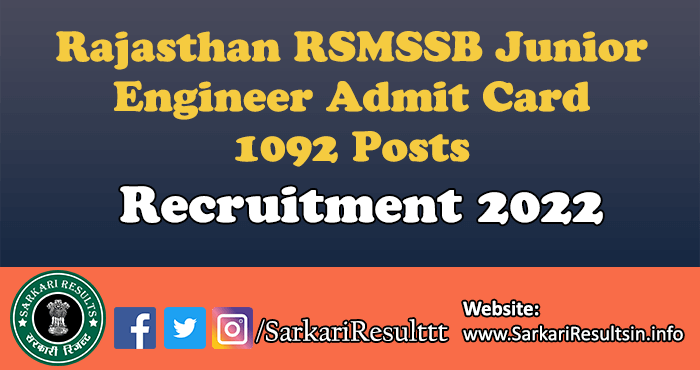 RSMSSB JE Result 202