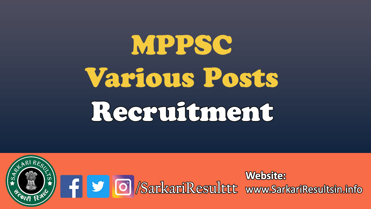 MPPSC Various Posts Recruitment 2024