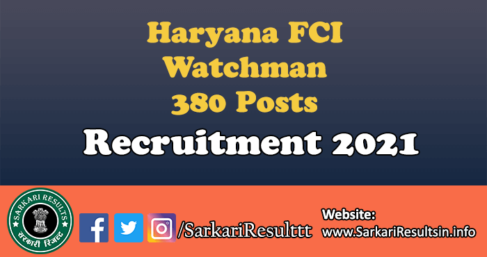 Haryana FCI Watchman Admit Card 2022