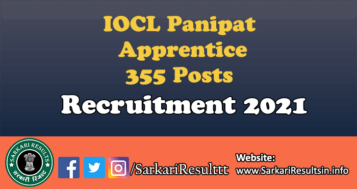 IOCL Panipat Apprentice Recruitment 2021