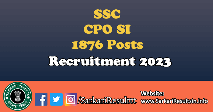 SSC CPO SI Recruitment 2023