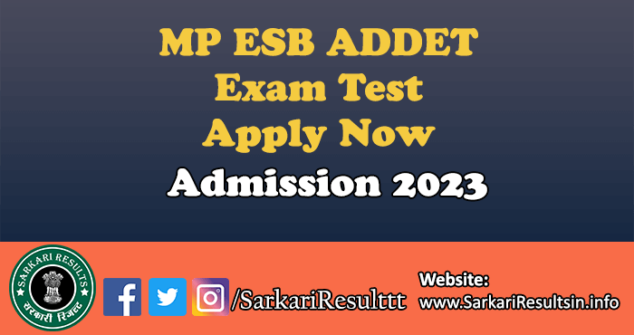 MP ESB ADDET Admission Result 2023