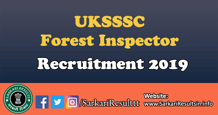 UKSSSC Forest Inspector Result 2021