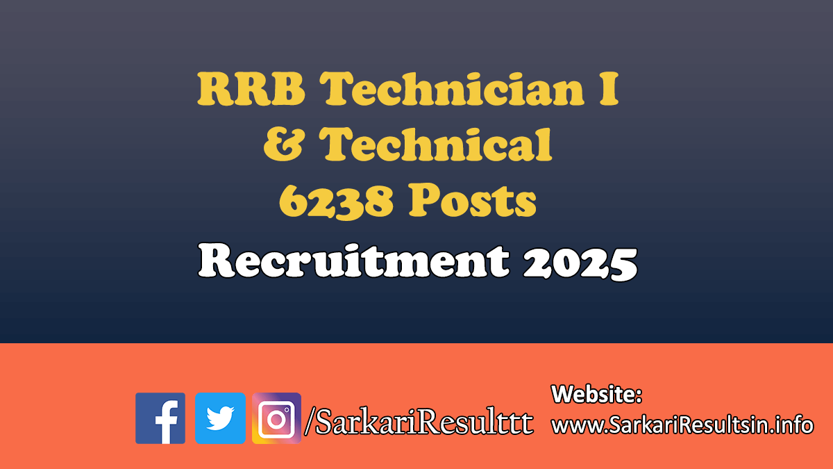 RRB Technician I Technical Recruitment 2025
