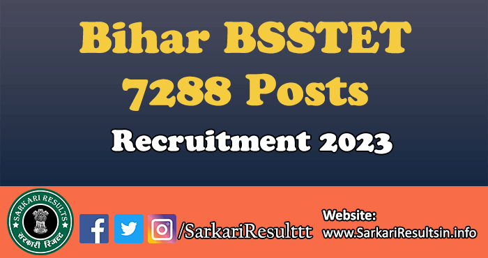 Bihar BSSTET Recruitment 2023